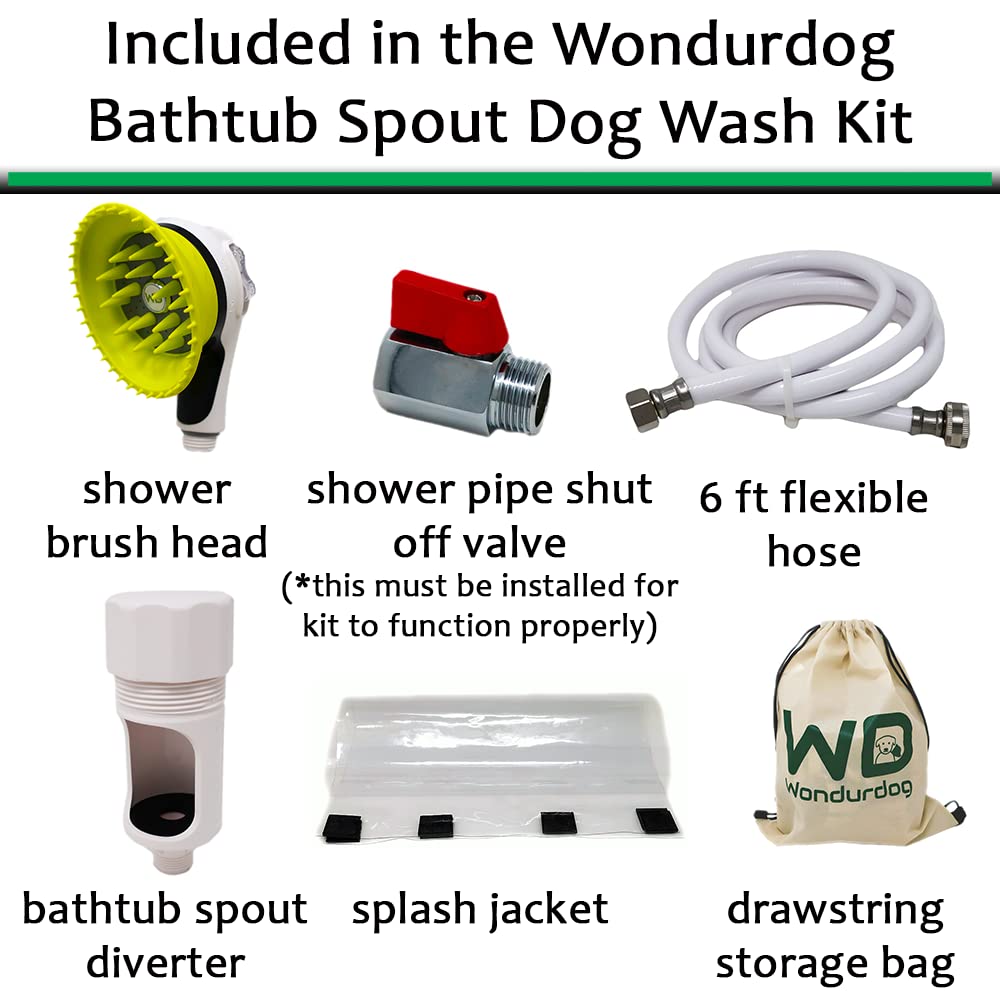 Wondurdog rubber scrubbing teeth brush removes dirt while soothing dogs during baths.