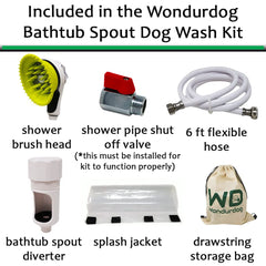 Wondurdog rubber scrubbing teeth brush removes dirt while soothing dogs during baths.