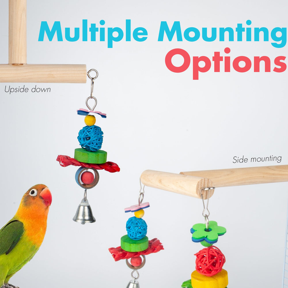 Wondwo inside-outside cage perch mount demonstrating versatile placement