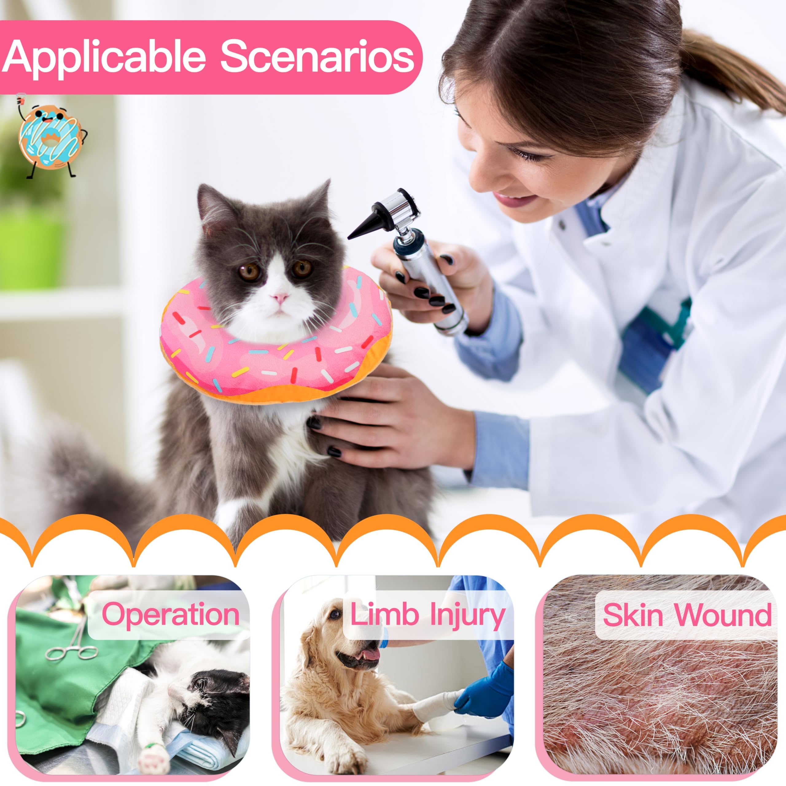 WONONE cat donut collar adjustable drawstring for secure fit