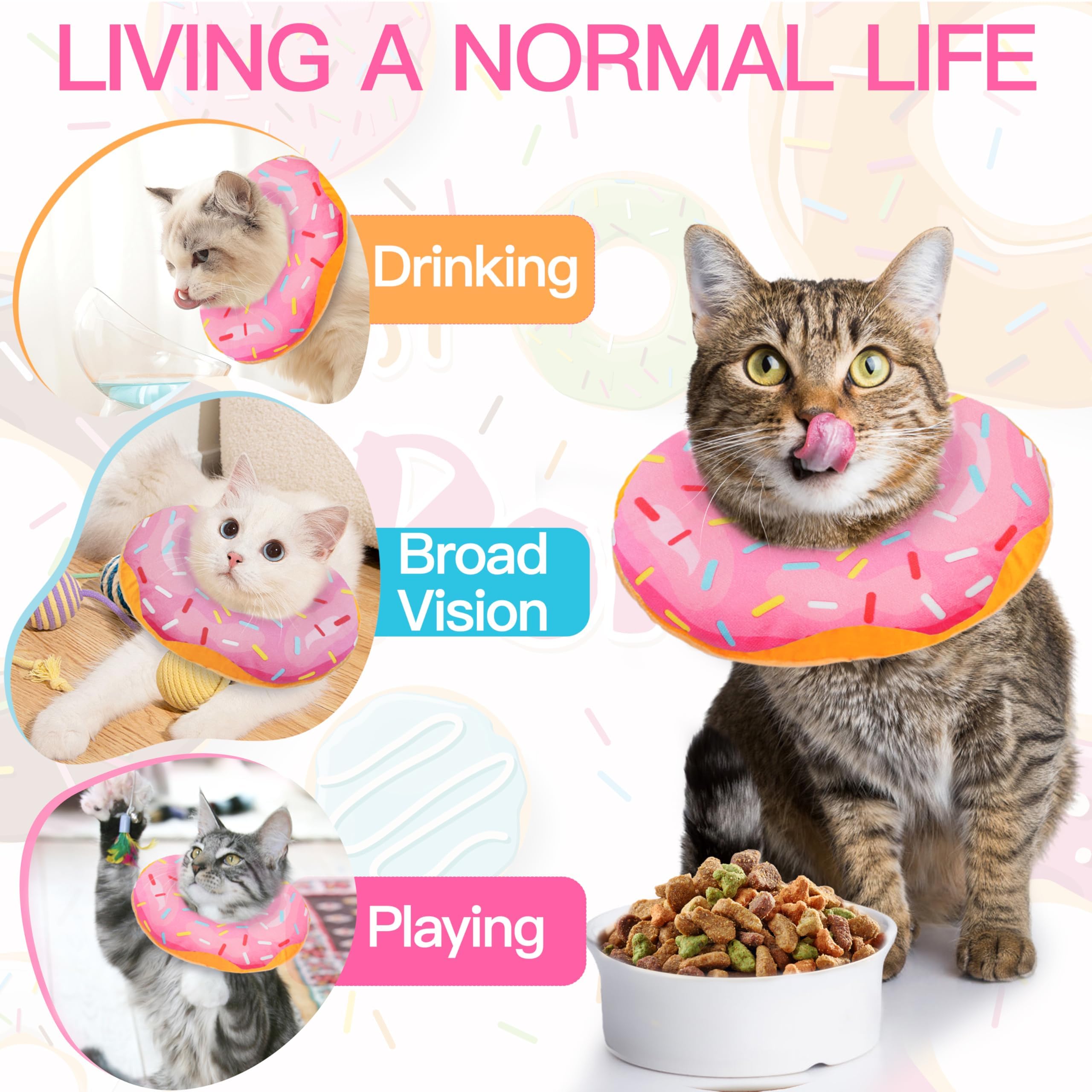 WONONE cat donut collar ideal for grooming and nail trimming sessions
