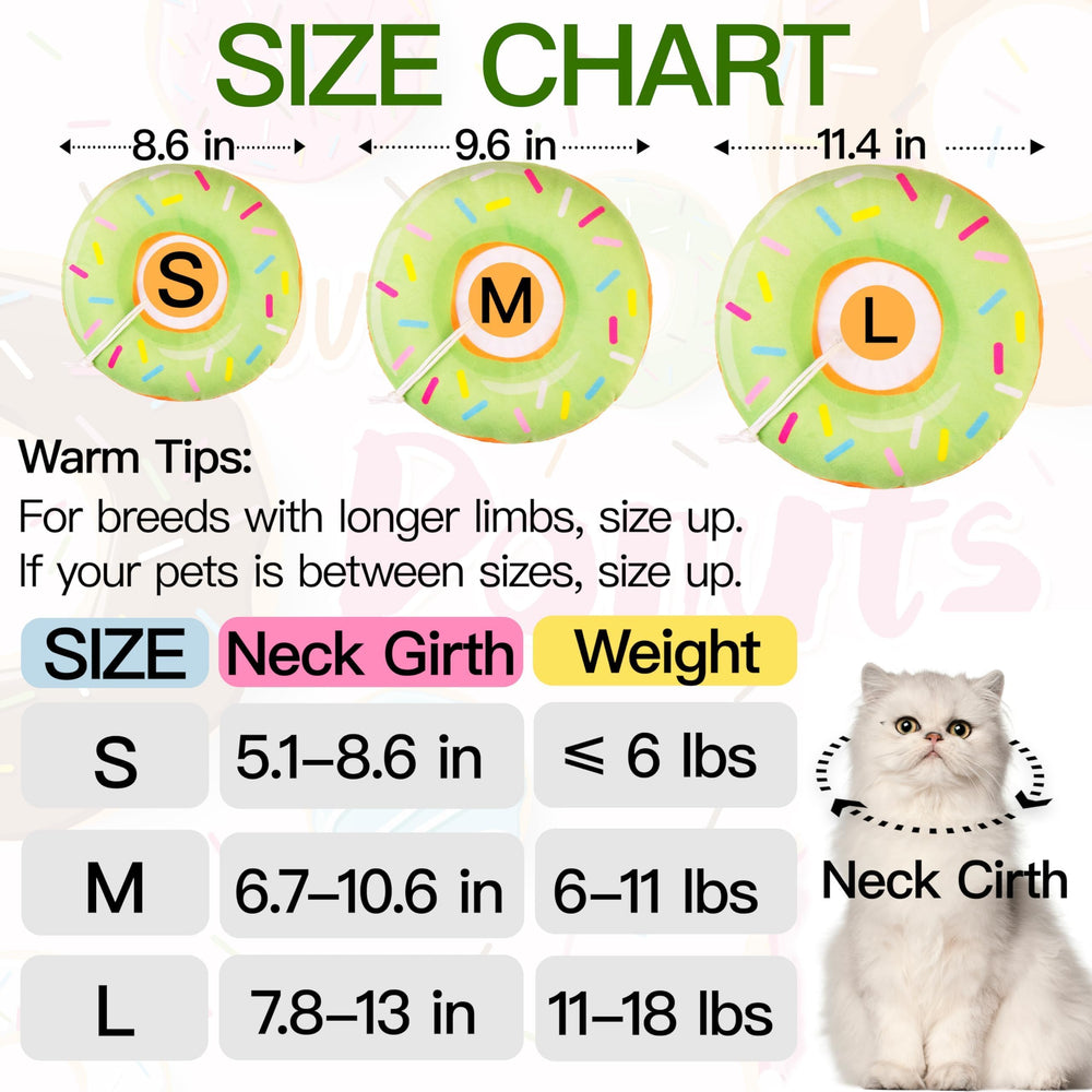 WONONE cat donut collar close-up shows soft, lightweight fabric and comfy fit.