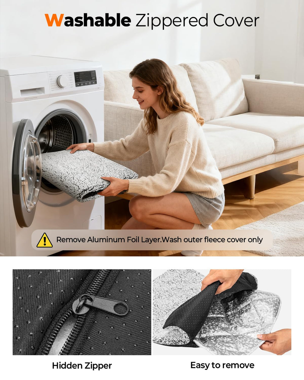 WONONE self-warming pad includes a non-slip bottom for stable placement.