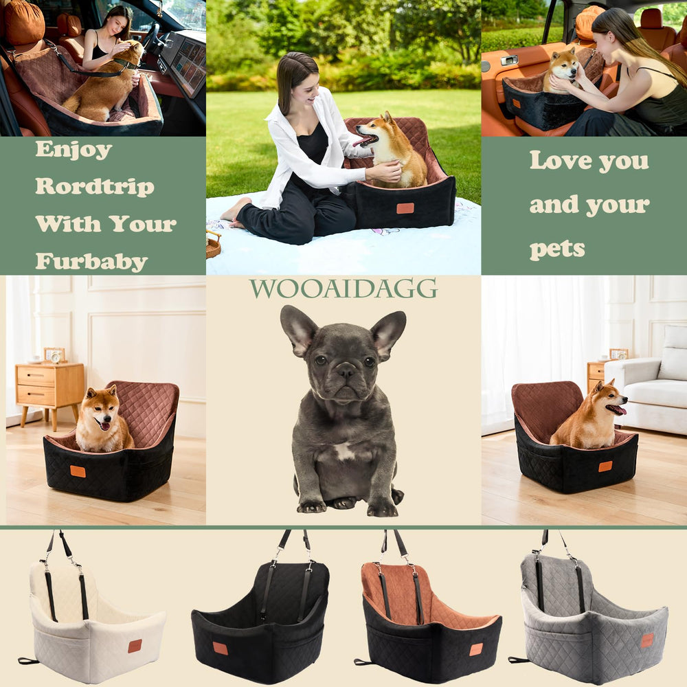 Wooaidagg dog car seat adjustable straps ensure a snug fit in any car