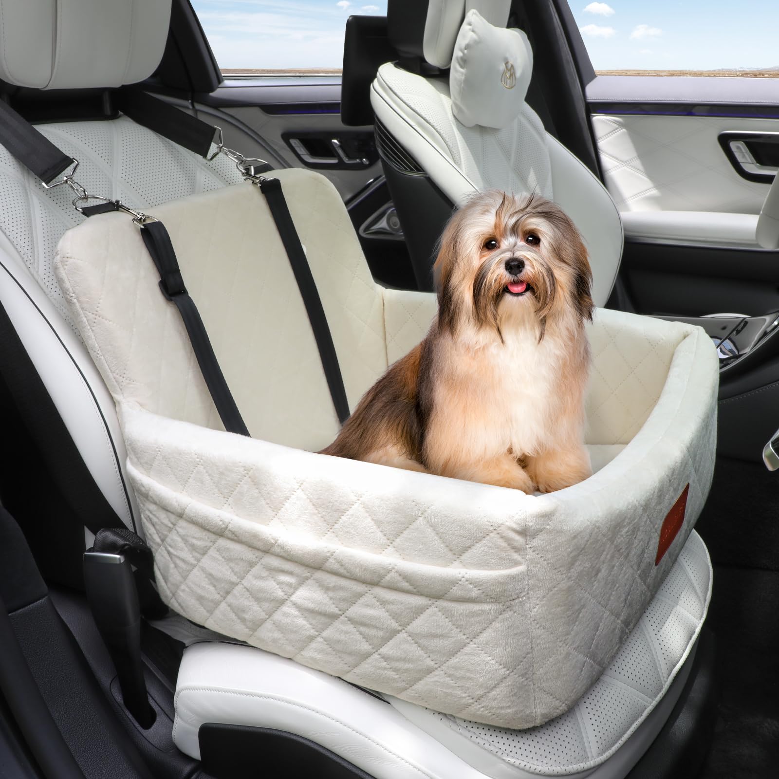 Wooaidagg dog car seat anti-slip bottom keeps dogs secure