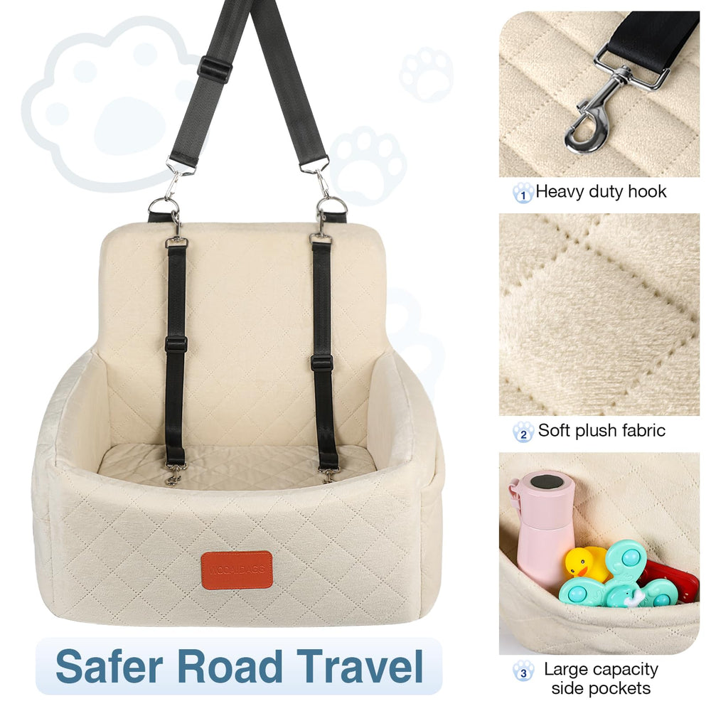 Wooaidagg dog car seat with detachable washable cover for easy cleaning