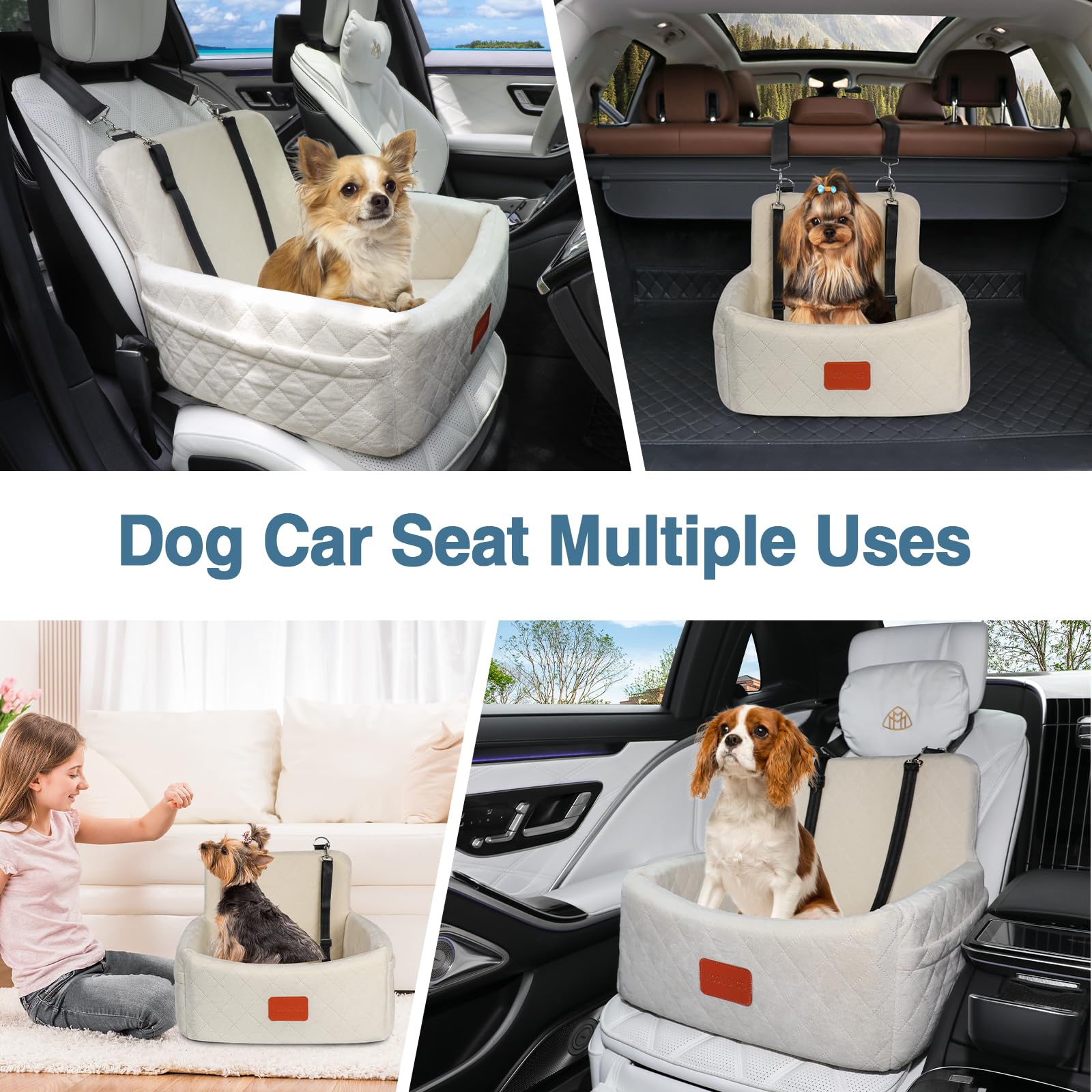 Wooaidagg dog car seat fits both front and rear seats for versatile travel