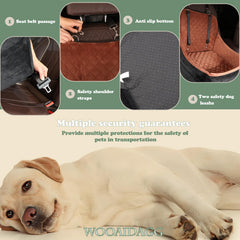 Wooaidagg dog car seat bottom harness channel supports stable restraint during travel