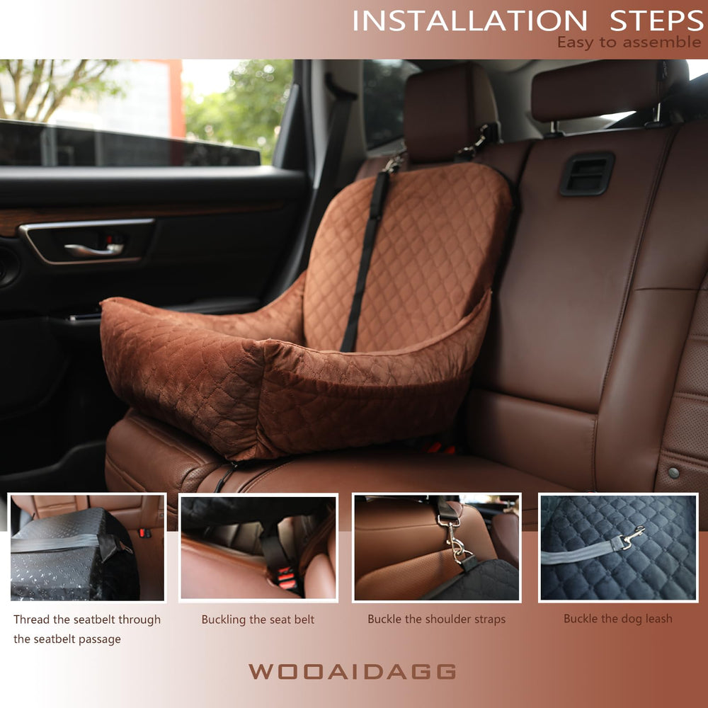 Wooaidagg dog car seat clip on leashes enhance safety during car trips.