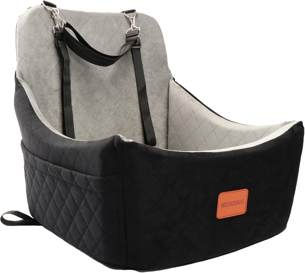 Wooaidagg dog car seat front view with memory foam for cozy rides