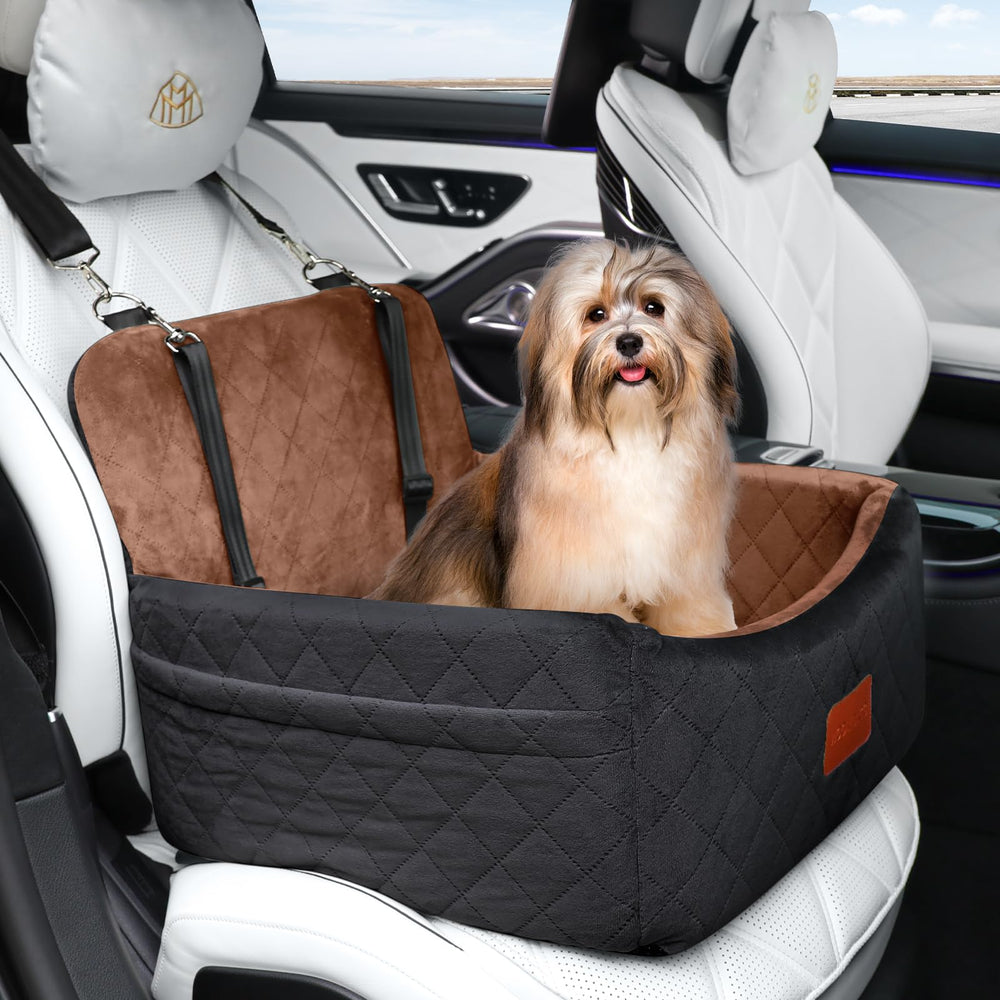 Wooaidagg dog car seat memory foam cushions small dogs during trips.