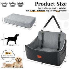 Wooaidagg dog car seat non-slip-base keeps the booster stable in any vehicle.