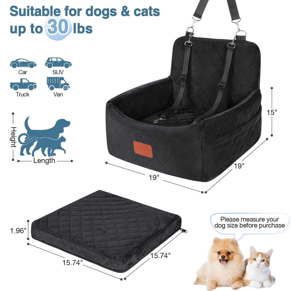 Wooaidagg dog car seat non-slip bottom keeps stability during rides