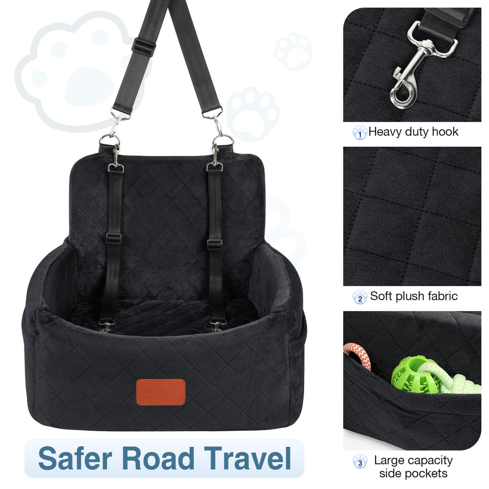 Wooaidagg dog car seat safety leash and belt channel ensure secure travel