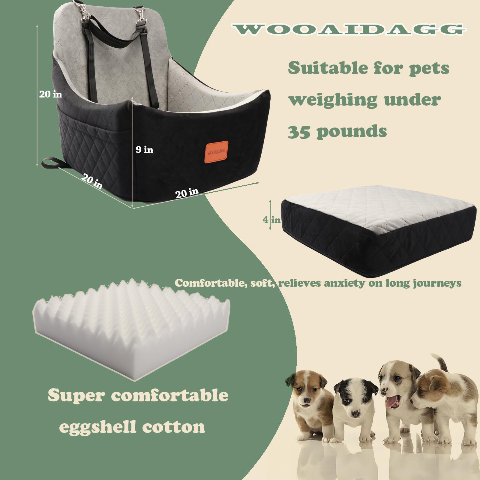 Wooaidagg dog car seat side installation demonstrates easy secure mounting