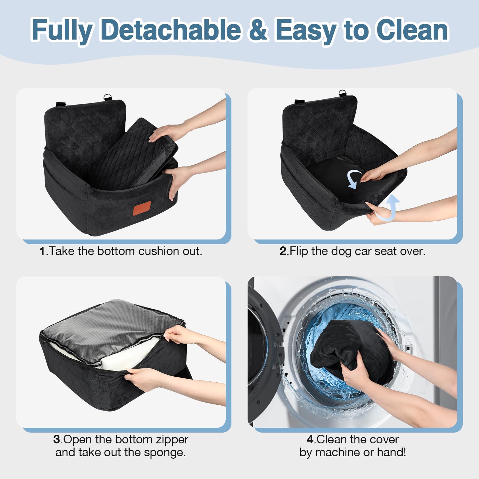 Wooaidagg dog car seat two storage pockets for travel essentials
