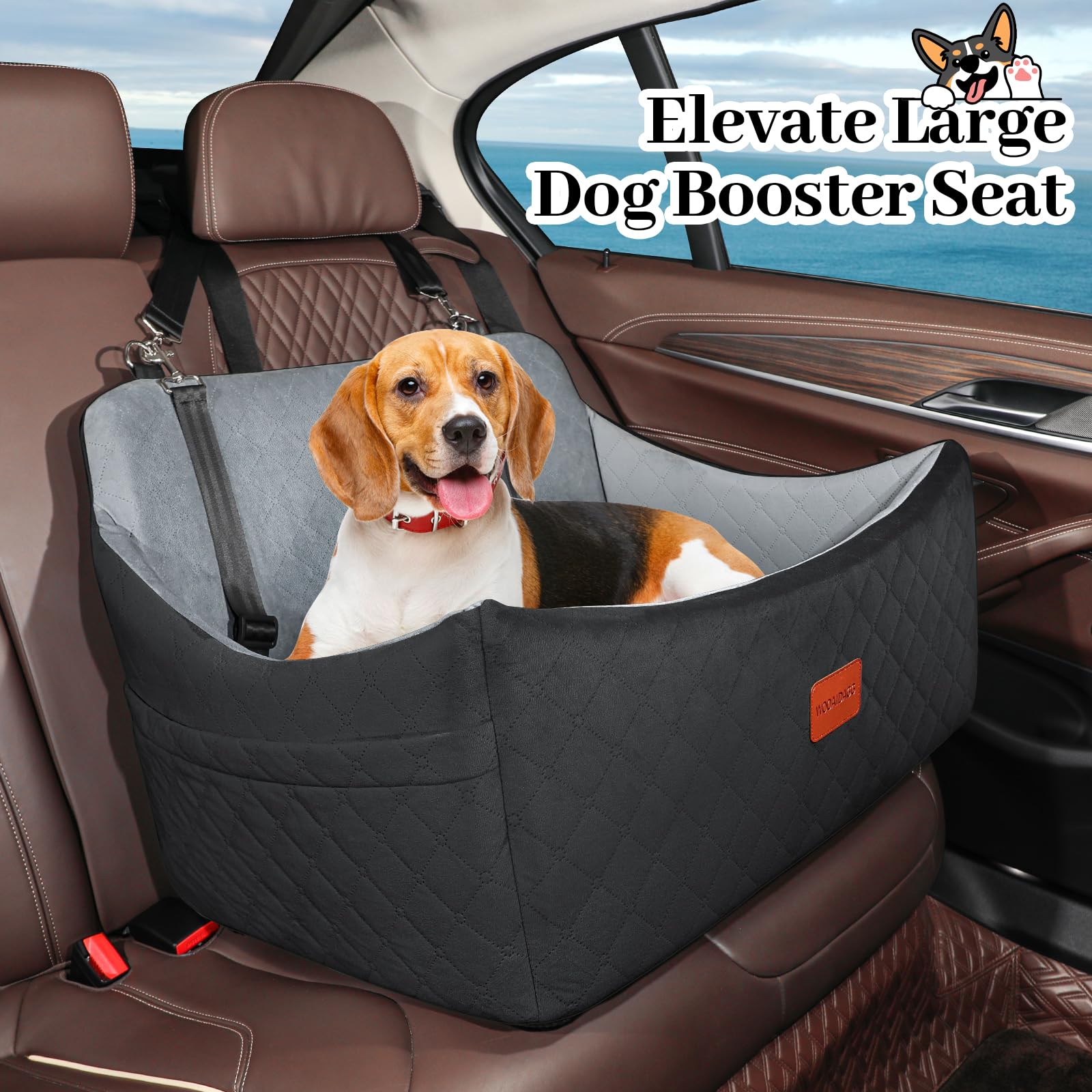 Wooaidagg dog car seat washable-cover makes cleanup quick after adventures.