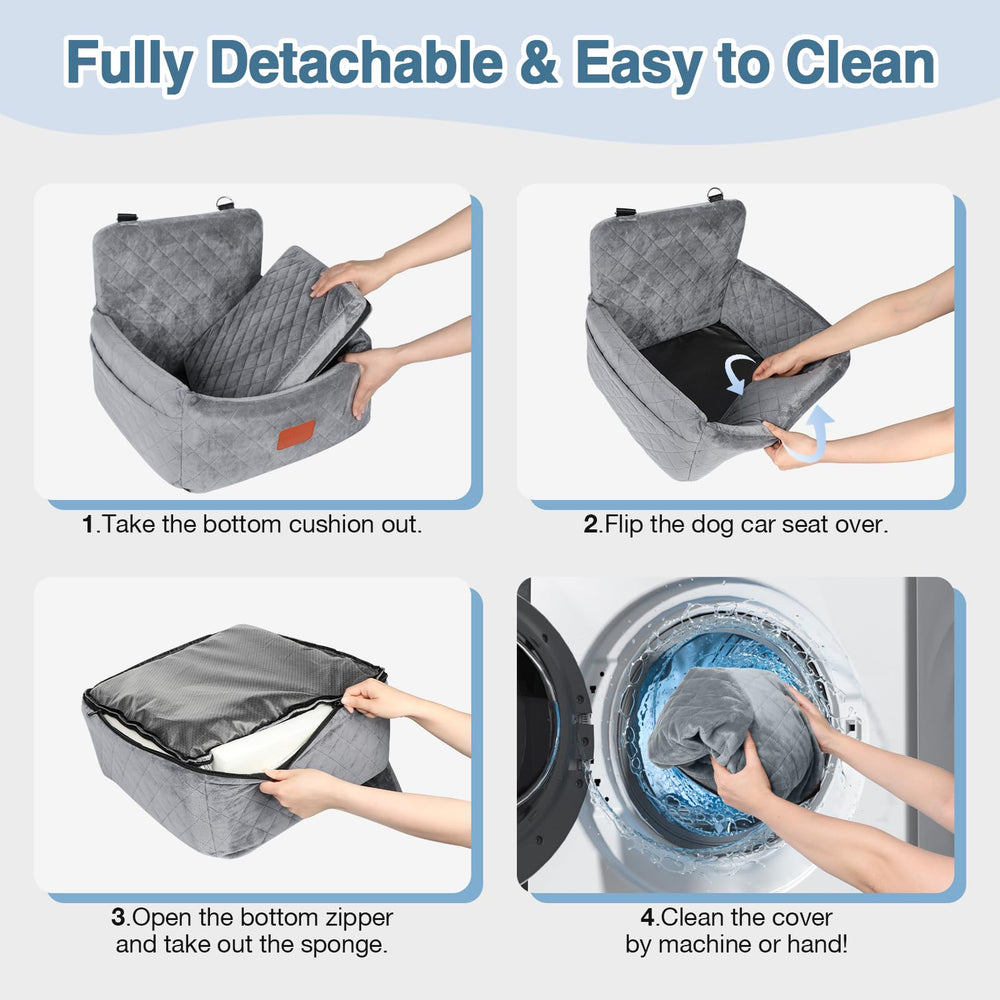Wooaidagg dog car seat washable cover for easy cleaning after trips.