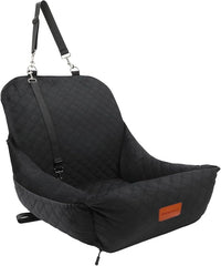 Wooaidagg dog seat front view shows plush comfort and secure fit for small dogs