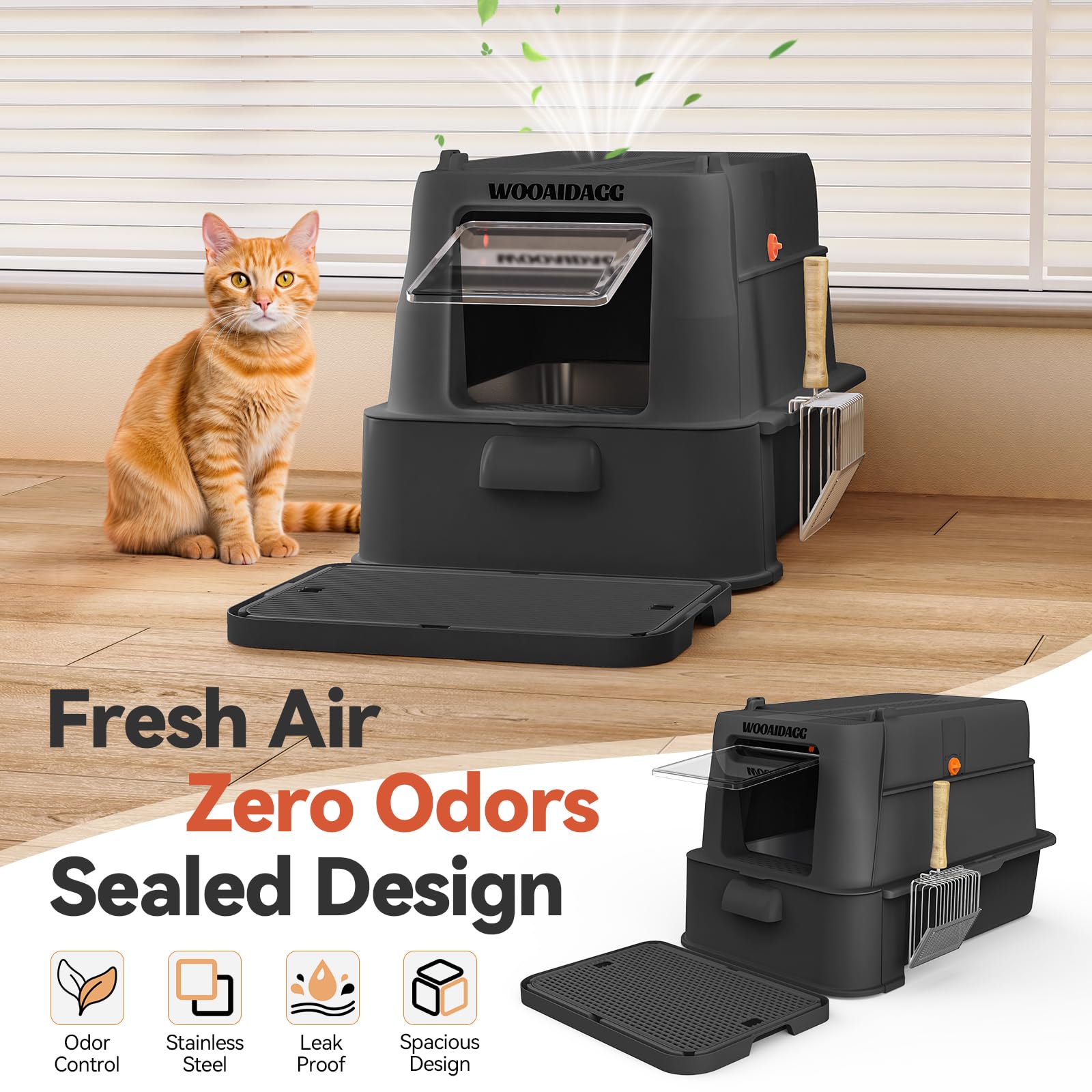 Wooaidagg top carbon filter for odor control keeps rooms smelling fresh.