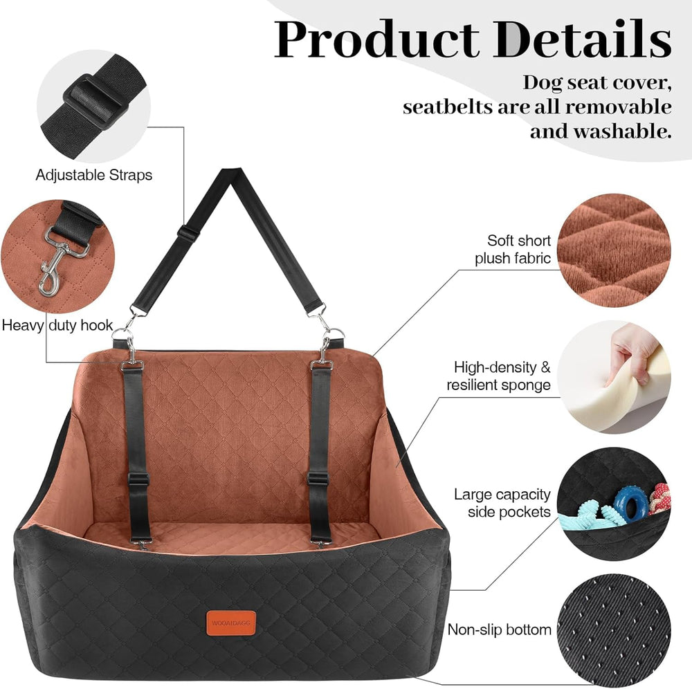 Wooaidagg memory-foam cushion closeup highlights 4-inch comfort for pets