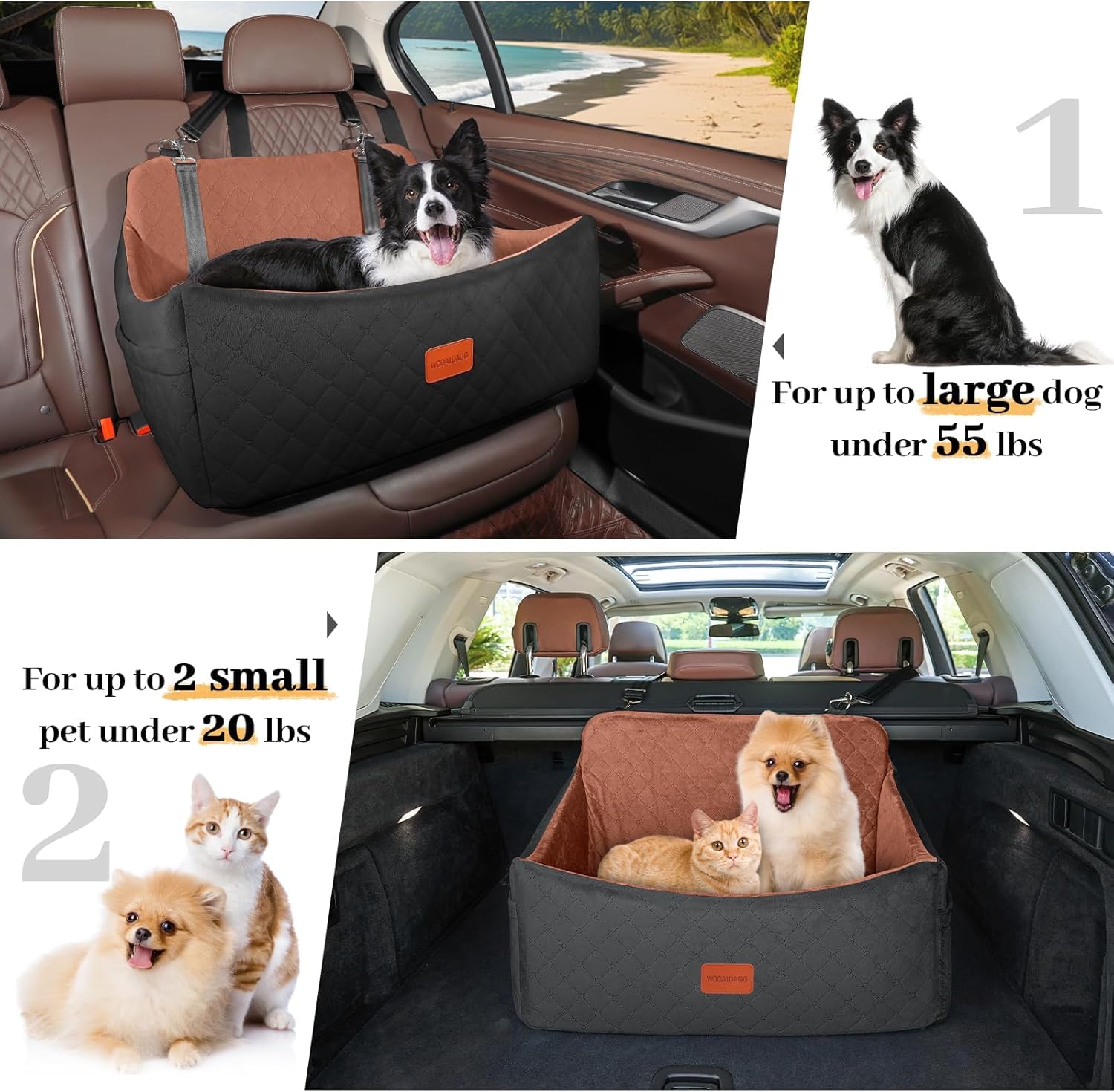 Wooaidagg non-slip-bottom view emphasizes stable grip on car seats