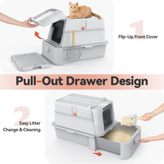 Wooaidagg odor-control carbon filter on top keeps surrounding air fresher.