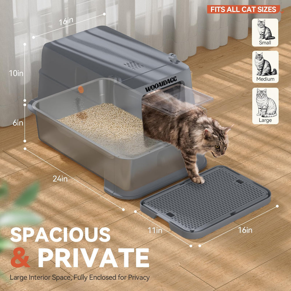 Wooaidagg stainless-steel bottom tray offering rust resistance and easy wipe-clean performance.
