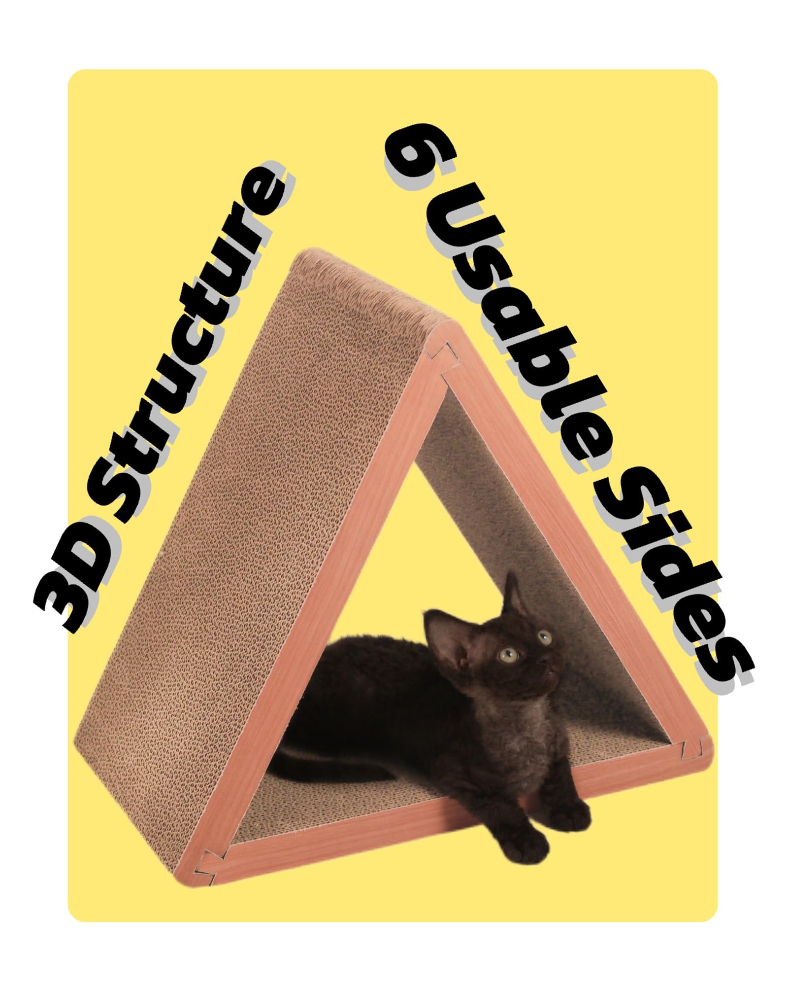 WooBayVan cat-scratcher six-usable-sides highlights versatile scratching surfaces for multi-cat homes