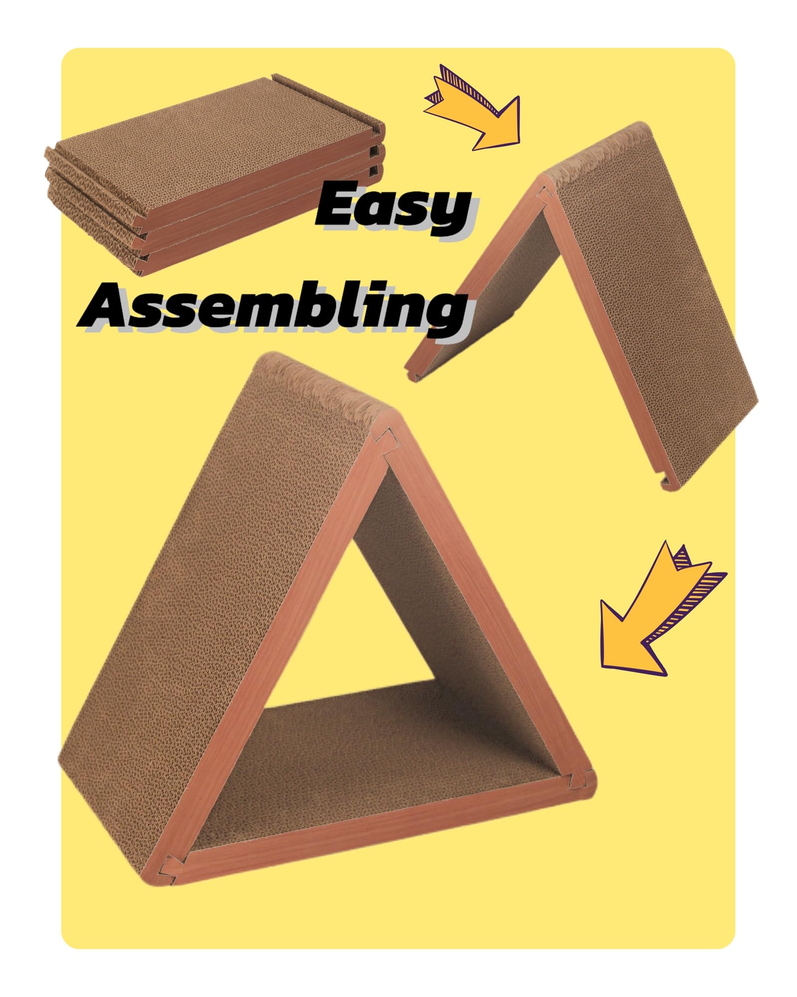 WooBayVan cat-scratcher vertical-scratching-pad demonstrates upright posture-friendly scratch area