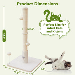 Woochpet scratching post base plush surface provides comfortable resting after play.
