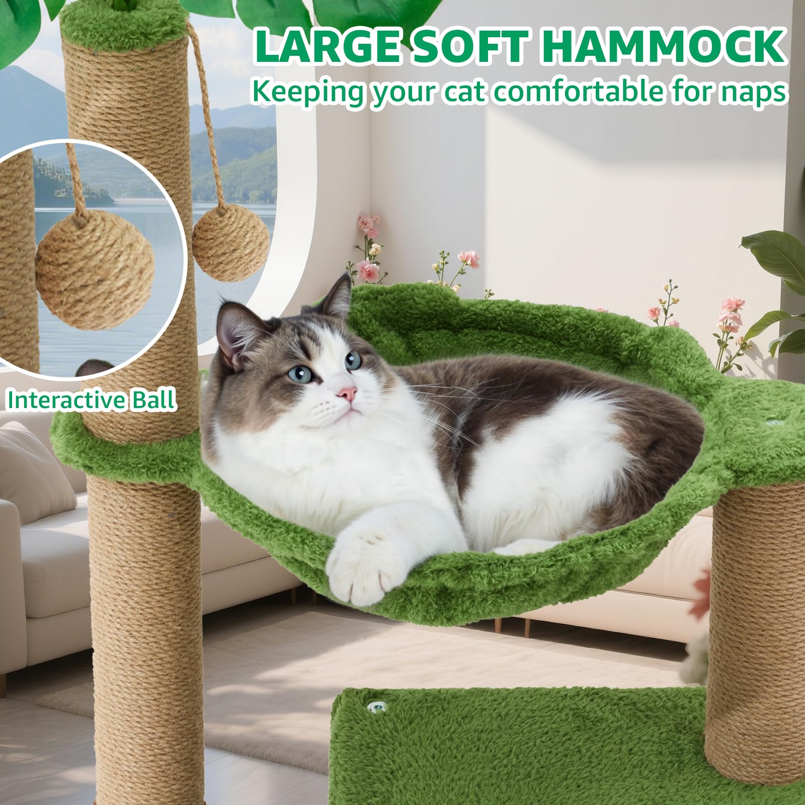 Woochpet sisal ball for playful batting strengthens joints during interactive fun.