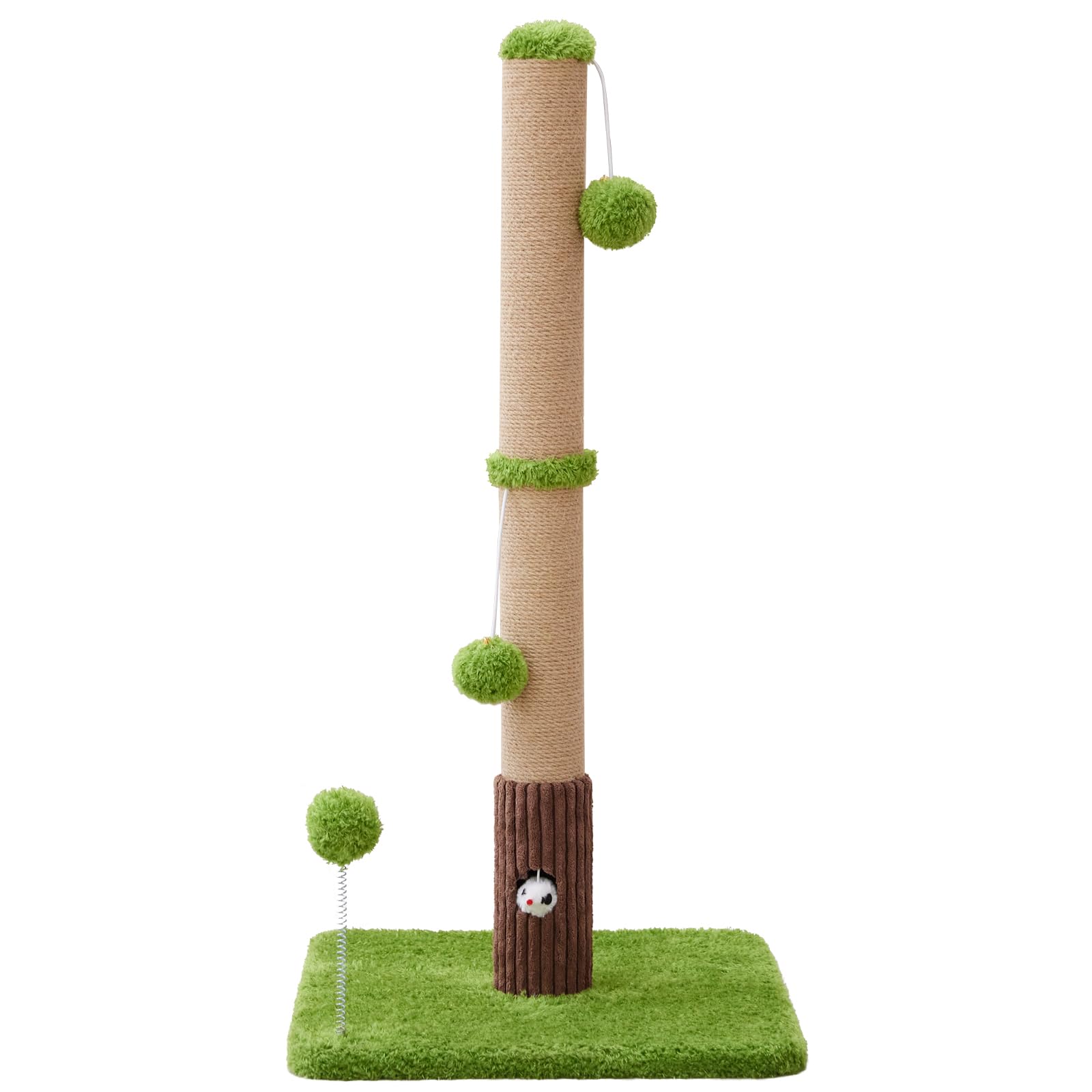 Woochpet green finish complements home decor while inviting cats to scratch