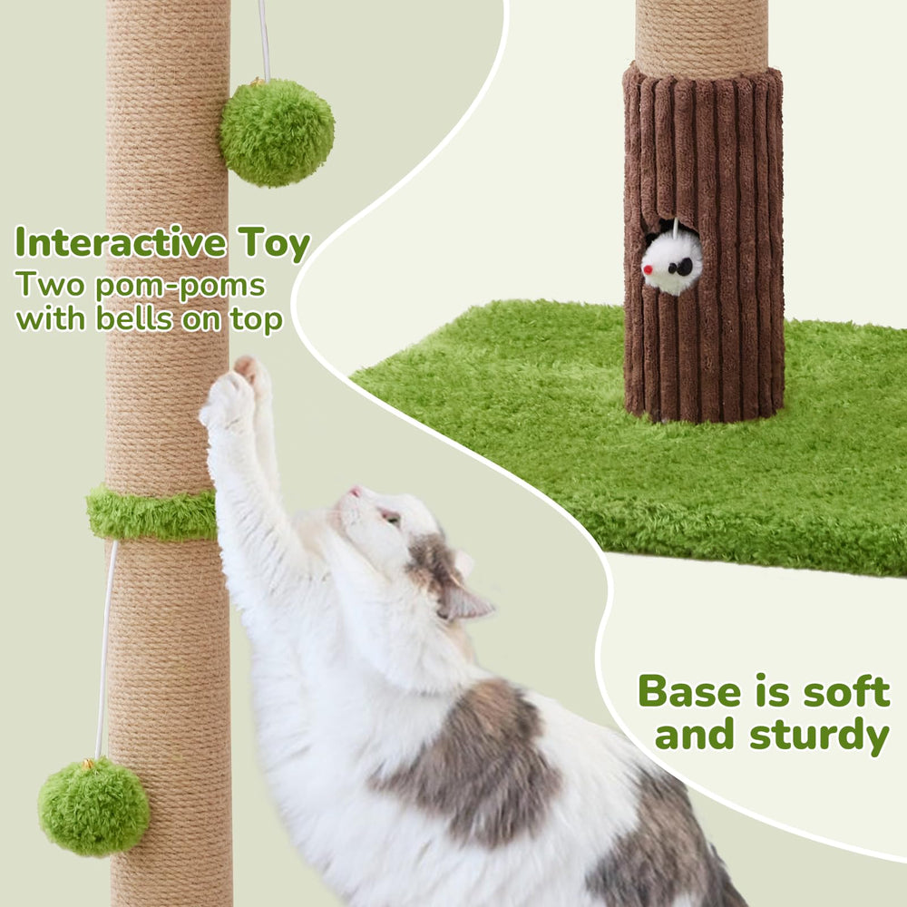 Woochpet mouse-hole base illustrates integrated play area and a cozy rest area