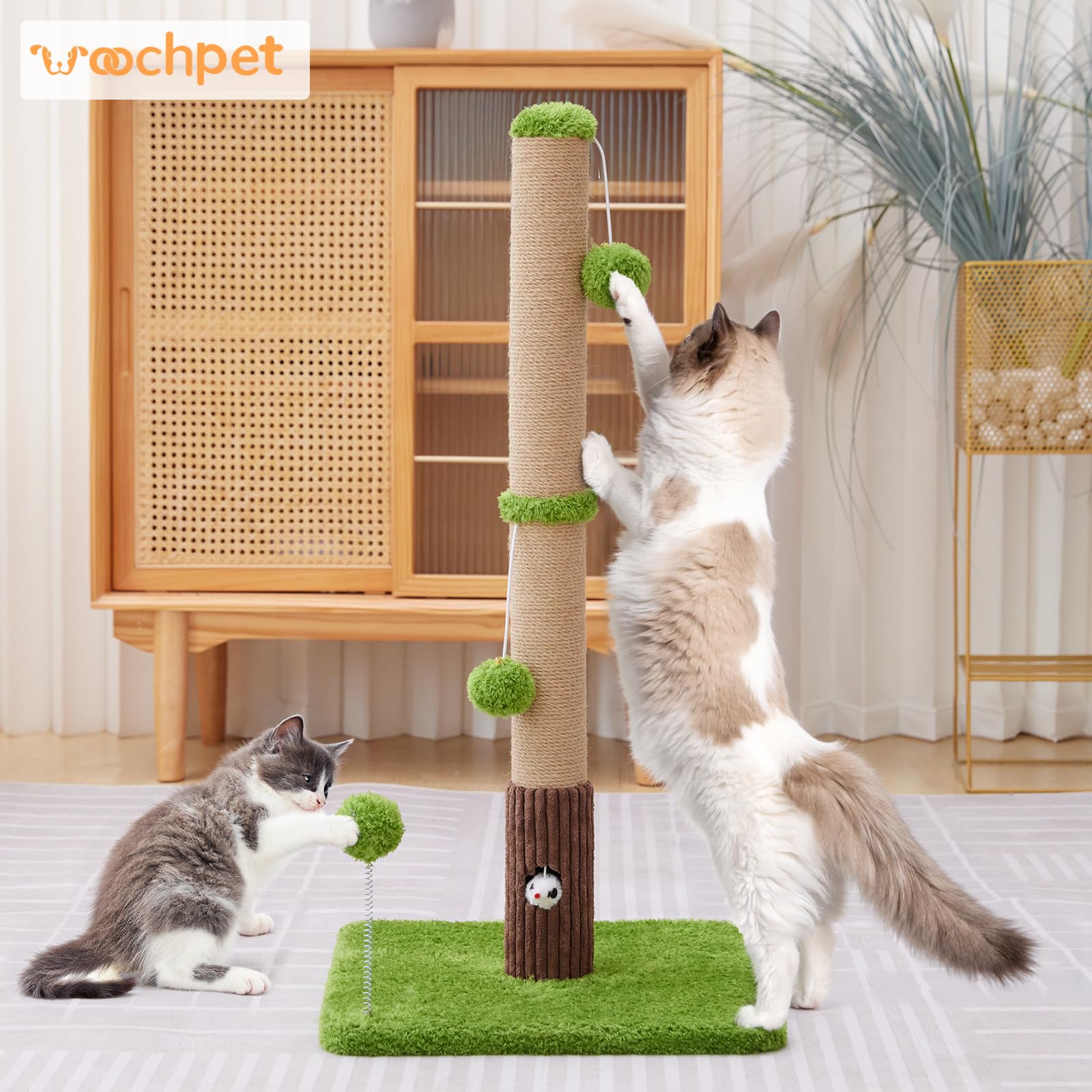 Woochpet natural Mexican sisal emphasizes durable scratching surface