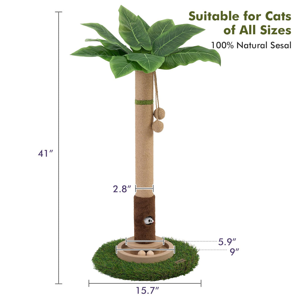 Woochpet natural sisal surface encourages claw sharpening and healthy play.