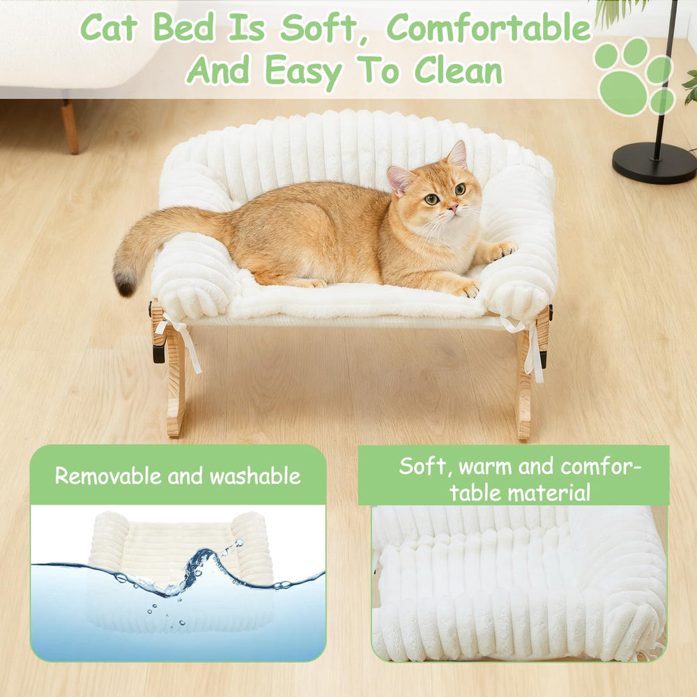 Woochpet window perch in a bedroom setup beside the bed for company