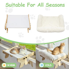 Woochpet window perch plush bed removable for seasonal comfort