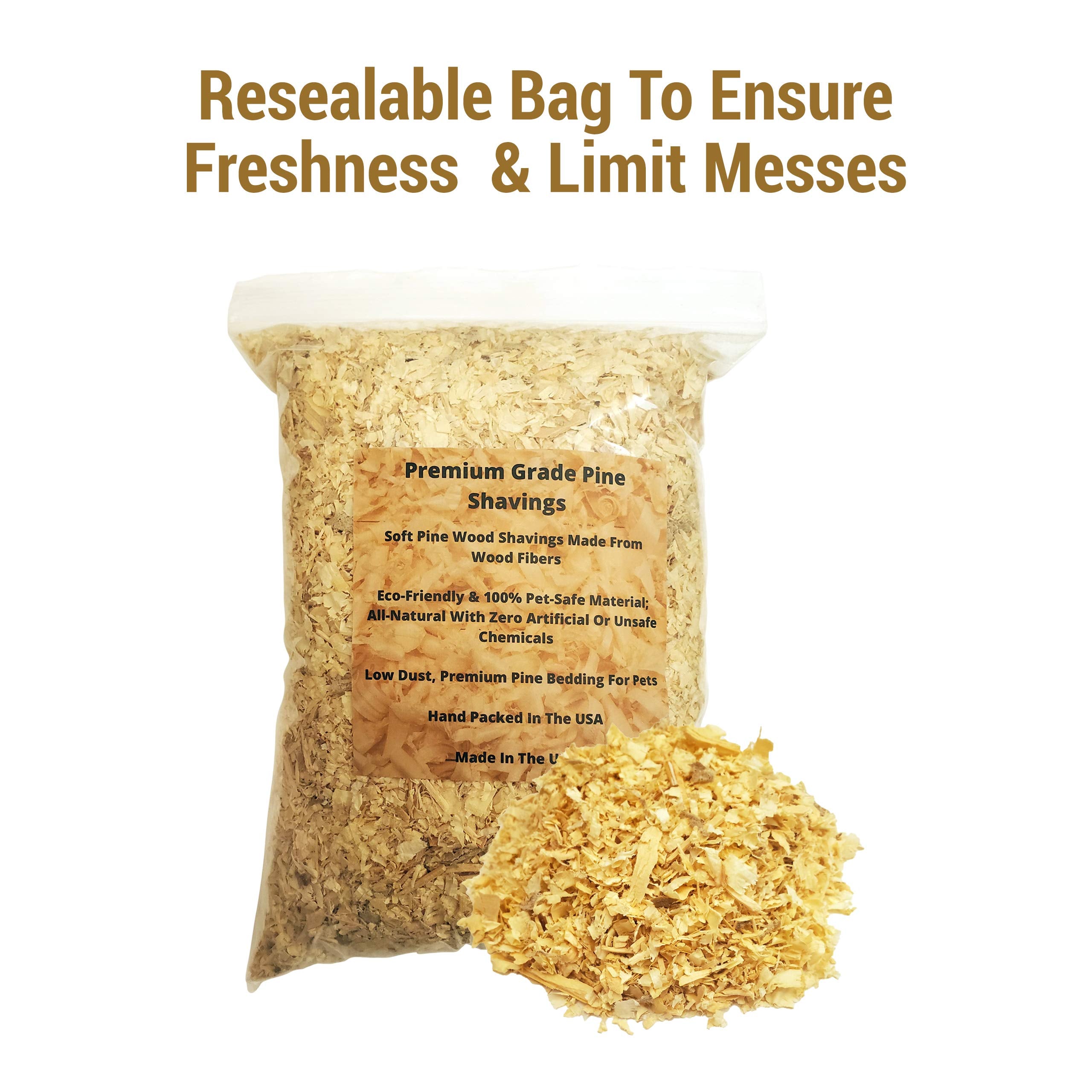 Wood Smith USA Premium Pine Bedding 16 Qt demonstrating odor control in enclosure