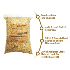 Wood Smith USA Premium Pine Bedding 16 Qt soft shavings texture ideal for sensitive paws