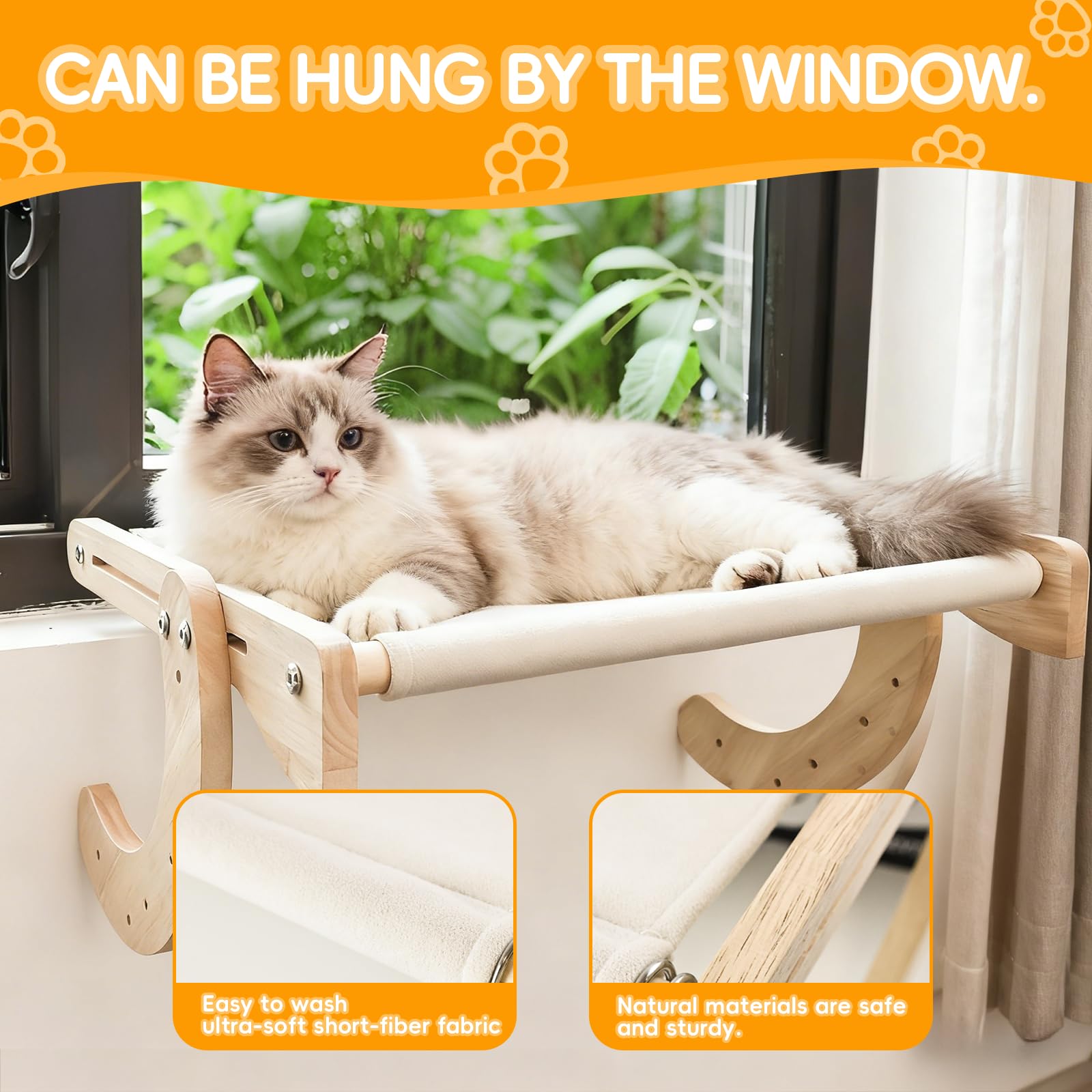 Wooden cat window perch quick install guides users through setup in minutes