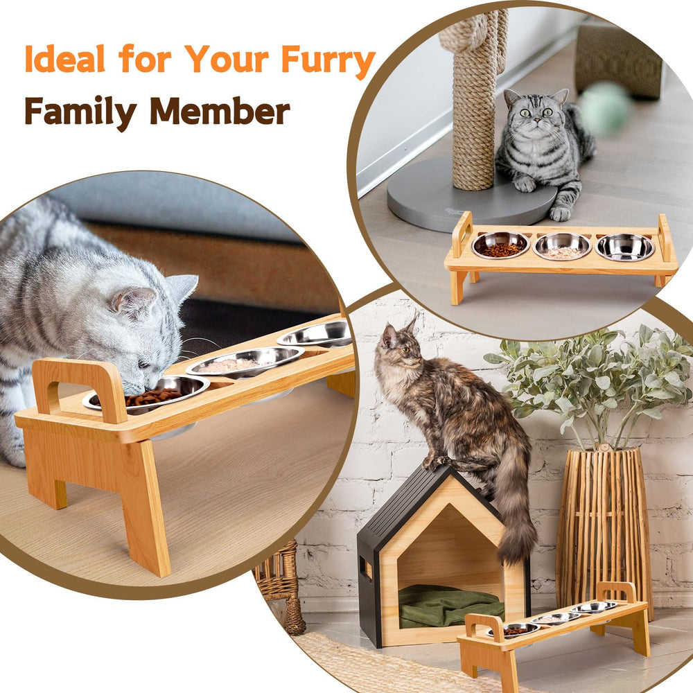 Woodever gift-ready cat feeding bowl blends with modern homes