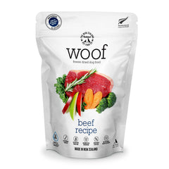 WOOF freeze-dried beef recipe bag high-protein meal option