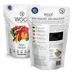 WOOF freeze-dried beef serving pieces easy toppers or training rewards
