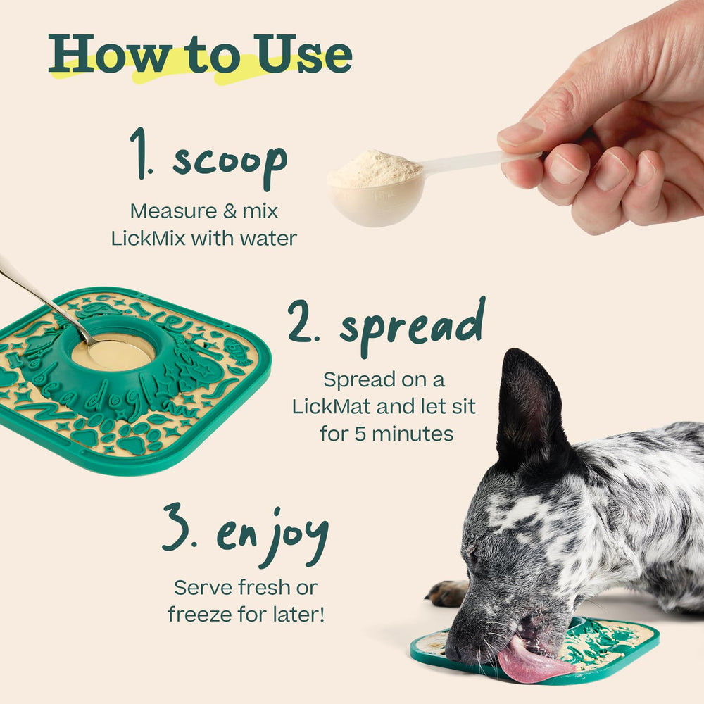 WOOF LickMixes bacon cheese flavor entices dogs.