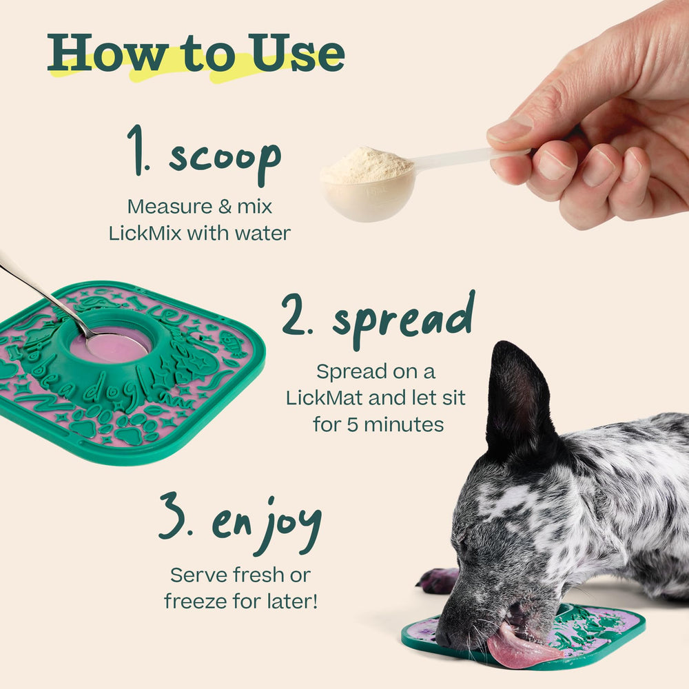 WOOF LickMixes lower-calorie alternative to peanut butter for treats.