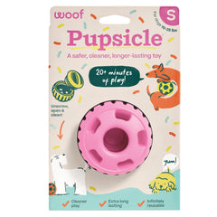 WOOF Party Pupsicle assembly close-up emphasizes spill-free filling for mess-free play.