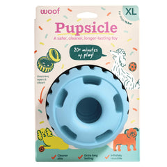 WOOF Party Pupsicle exterior shows durable natural rubber for tougher chewers.