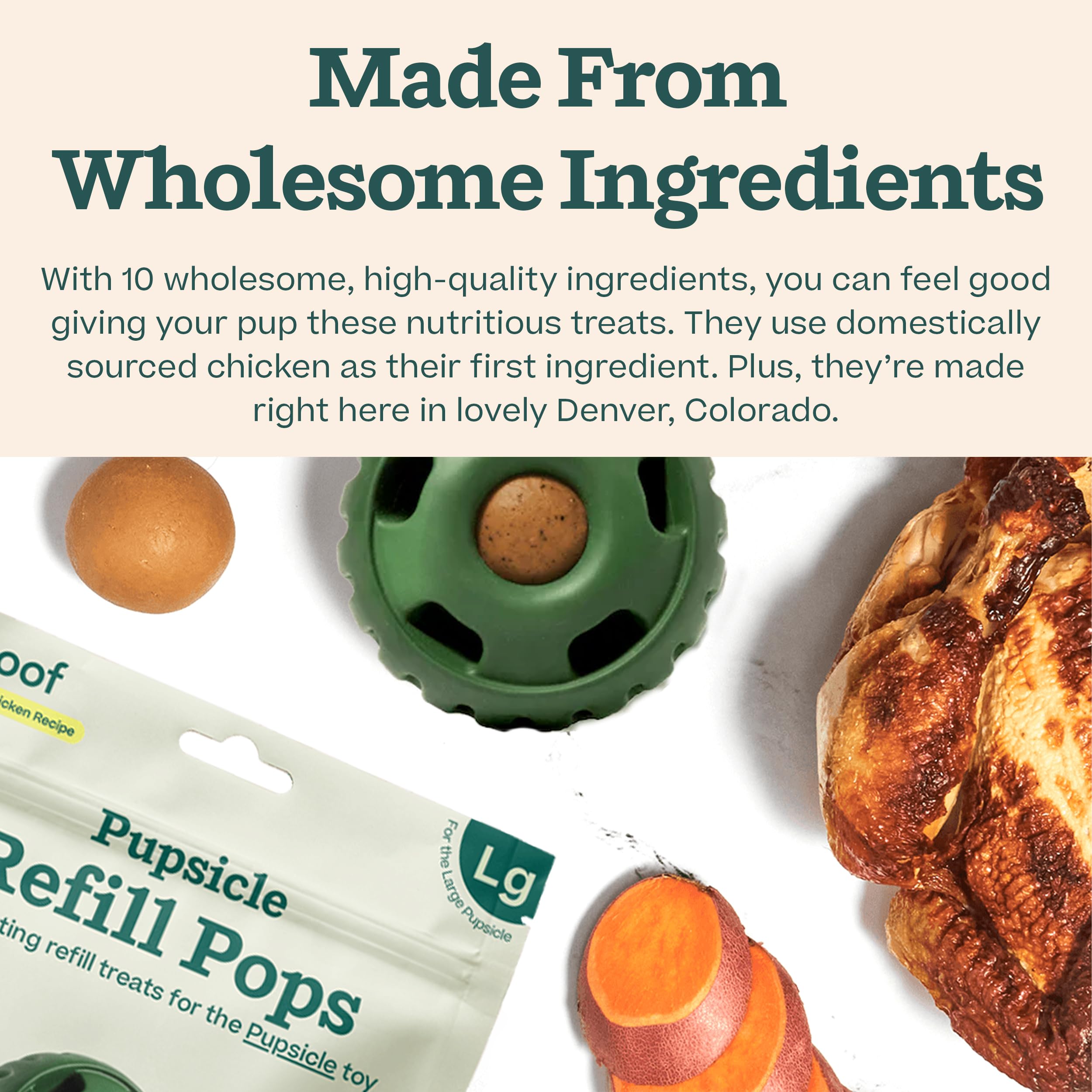 WOOF Pupsicle pre-made, mess-free refills eliminate prep and messy toys.