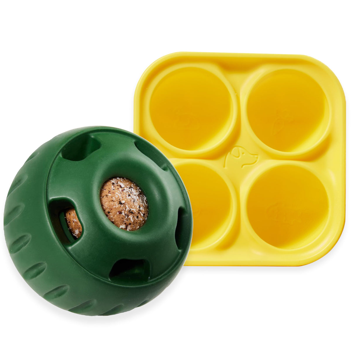 WOOF Pupsicle tray open-lid shows quick, mess-free filling and cleanup for dogs